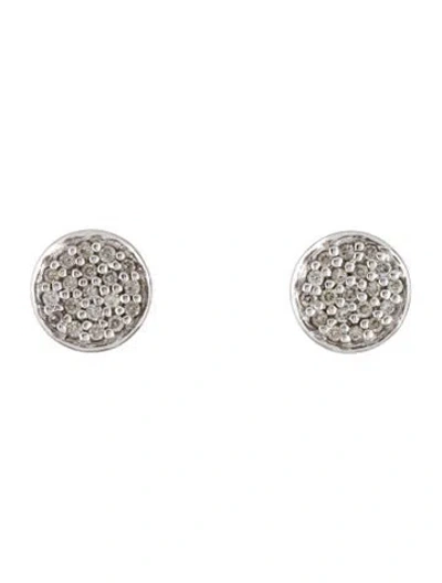 Pre-owned Sydney Evan 14k Diamond Pavé Disc Stud Earrings In Multi