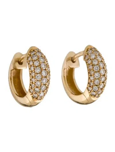 Pre-owned Sydney Evan 14k Diamond Puffy Huggie Hoop Earrings In Multi