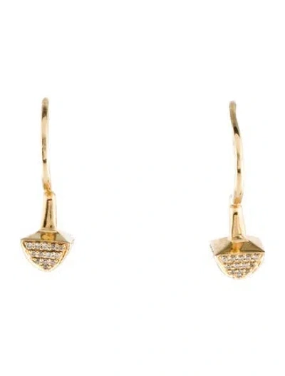 Pre-owned Sydney Evan 14k Diamond Pyramid Pave Drop Earrings In Multi