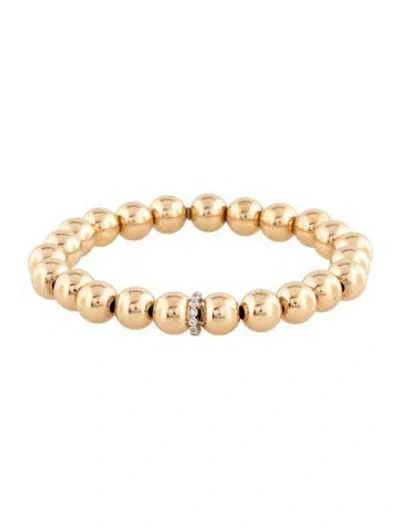 Pre-owned Sydney Evan 14k Diamond Rondelle Beaded Bracelet, 6.25" In Multi