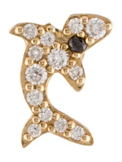 Pre-owned Sydney Evan 14k Diamond Shark Single Stud Earring In Multi