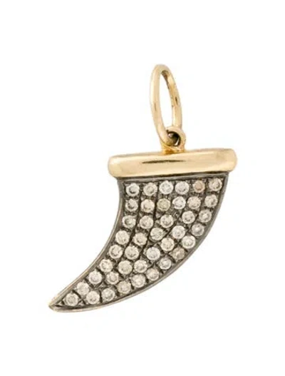 Pre-owned Sydney Evan 14k Diamond Shark Tooth Pendant In Multi