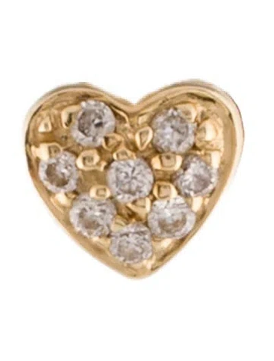Pre-owned Sydney Evan 14k Diamond Single Heart Stud Earring In Multi