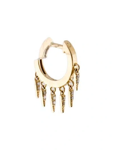 Pre-owned Sydney Evan 14k Diamond Small Fringe Huggie Hoop Earrings In Multi