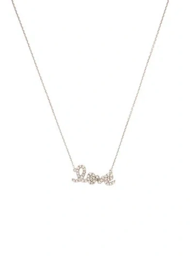 Pre-owned Sydney Evan 14k Diamond Small 'love' Necklace, 18" In Multi
