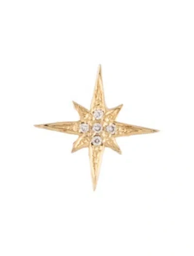 Pre-owned Sydney Evan 14k Diamond Starburst Single Stud Earring In Multicolor