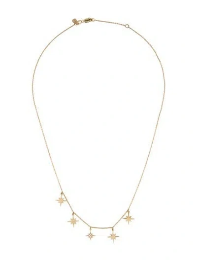 Pre-owned Sydney Evan 14k Diamond Starburst Station Necklace, 16" In Multi