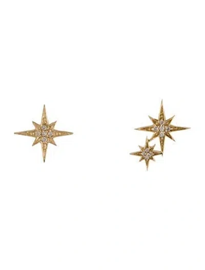Pre-owned Sydney Evan 14k Diamond Starburst Stud Earrings In Multi