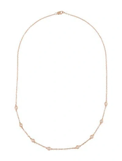 Pre-owned Sydney Evan 14k Diamond Station Chain Necklace, 17" In Multicolor