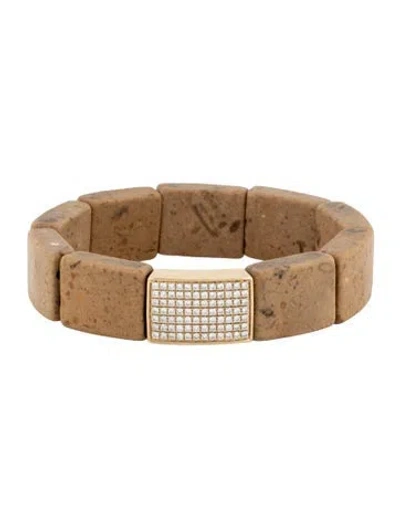 Pre-owned Sydney Evan 14k Diamond Stone Bracelet, 6" In Multi