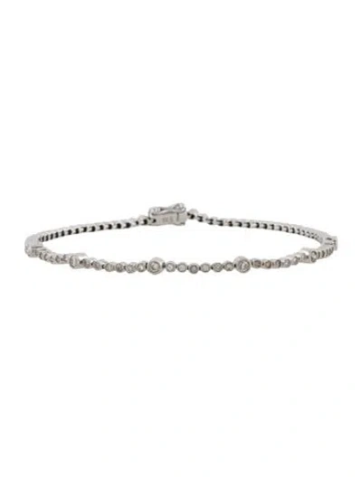 Pre-owned Sydney Evan 14k Diamond Tennis Link Bracelet, 7" In Multi
