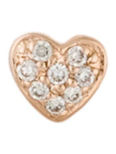 Pre-owned Sydney Evan 14k Diamond Tiny Heart Single Stud Earring In Multi