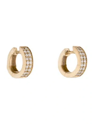 Pre-owned Sydney Evan 14k Diamond Two-row Huggie Hoop Earrings In Multi