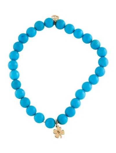 Pre-owned Sydney Evan 14k Dyed Magnesite Beaded Bracelet, 6.25" In Multi