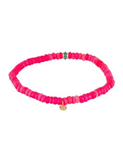 Pre-owned Sydney Evan 14k Dyed Opal & Turquoise Beaded Bracelet, 6" In Multicolor