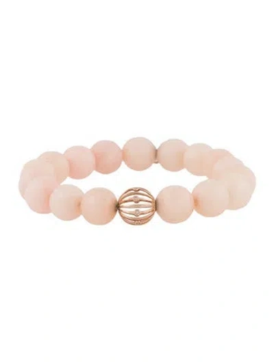 Pre-owned Sydney Evan 14k Dyed Quartzite & Diamond Bead Bracelet, 6" In Multicolor