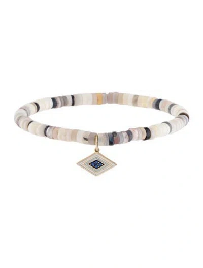 Pre-owned Sydney Evan 14k Enamel, Opal & Sapphire Charm Bracelet In Multi