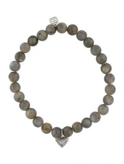 Pre-owned Sydney Evan 14k Labradorite & Diamond Bead Bracelet, 6" In Multi