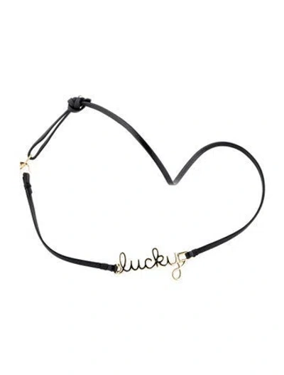 Pre-owned Sydney Evan 14k Lucky Leather Wrap Bracelet In Black