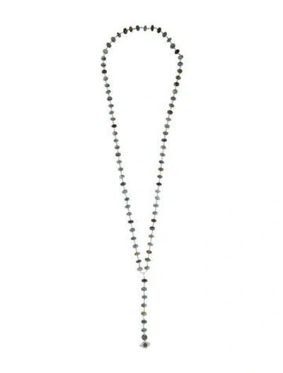 Pre-owned Sydney Evan 14k Multistone & Diamond Evil Eye Lavalier Necklace