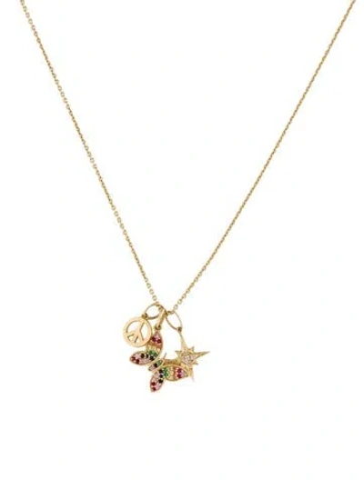 Pre-owned Sydney Evan 14k Multistone Charm Necklace, 18"