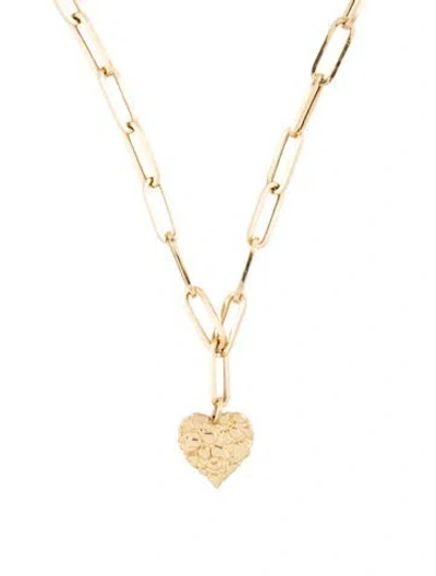 Pre-owned Sydney Evan 14k Nugget Heart Pendant Necklace, 18" In Multi