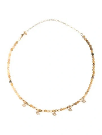 Pre-owned Sydney Evan 14k Opal & Diamond Multi Bezel Eye Charm Necklace, 16" In Multicolor