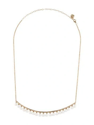 Pre-owned Sydney Evan 14k Pearl Bar Collar Necklace, 18" In Multicolor