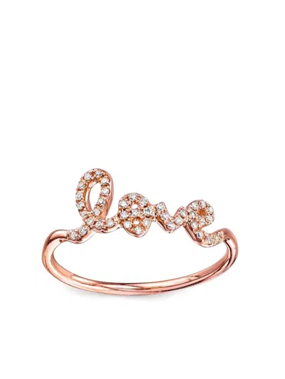 Sydney Evan 14k Rose Gold Love Script Diamond Ring