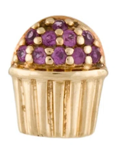 Pre-owned Sydney Evan 14k Ruby Cupcake Single Stud Earring In Multi