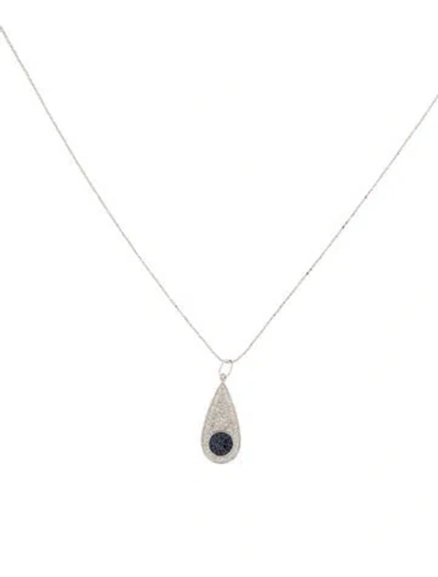 Pre-owned Sydney Evan 14k Sapphire & Diamond Eye Pendant Necklace, 18" In Multi