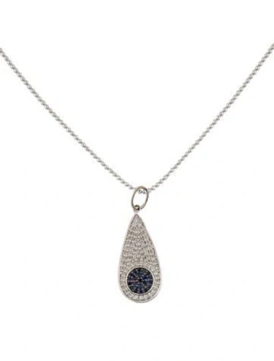 Pre-owned Sydney Evan 14k Sapphire & Diamond Pendant Necklace, 18" In Multi