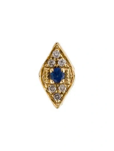Pre-owned Sydney Evan 14k Sapphire & Diamond Single Stud Earring In Multi