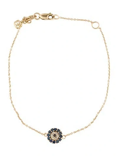 Pre-owned Sydney Evan 14k Sapphire & Diamond Station Bracelet, 6.75" In Multi