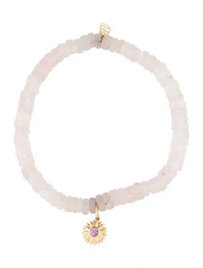 Pre-owned Sydney Evan 14k Sapphire & Quartz Bead Bracelet, 5.5" In Multi