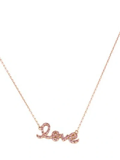 Pre-owned Sydney Evan 14k Sapphire 'love' Necklace, 16.25" In Multi