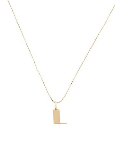 Pre-owned Sydney Evan 14k Small Initial 'l' Pendant Necklace, 16" In Multi
