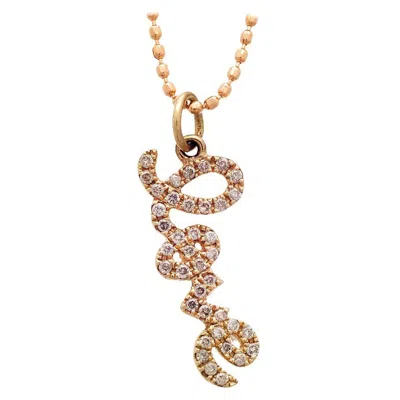 Pre-owned Sydney Evan 14k Small Yellow Gold Diamond Love Pendant Necklace