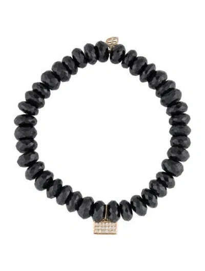 Pre-owned Sydney Evan 14k Spinel & Diamond Bead Bracelet, 6.25" In Multicolor
