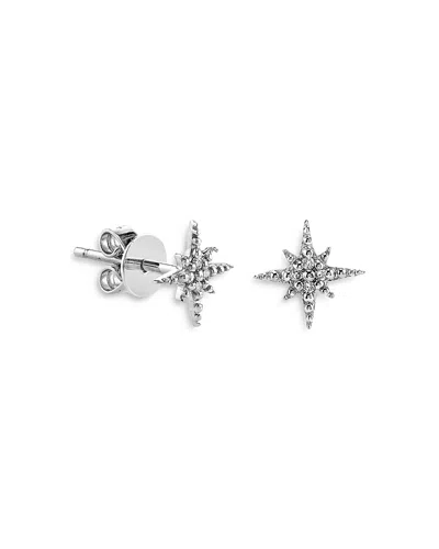 Sydney Evan 14k White Gold Diamond Starburst Mini Stud Earrings