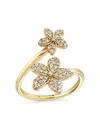 Sydney Evan 14k Yellow Gold Diamond Double Daisy Wrap Ring In Gold
