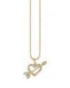 Sydney Evan 14k Yellow Gold Arrow Through The Heart Charm Necklace, 18 In Gold