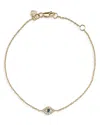 Sydney Evan 14k Yellow Gold Blue Sapphire & Diamond Link Bracelet In Blue/gold
