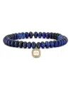Sydney Evan 14k Yellow Gold Blue Sapphire Bead & Diamond Starburst Charm Bracelet In Gold
