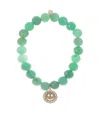 Sydney Evan 14k Yellow Gold Chrysoprase And Diamond Bracelet In Green