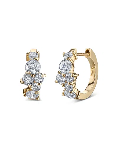 Sydney Evan 14k Yellow Gold Cocktail Huggie Hoop Earrings With Diamonds