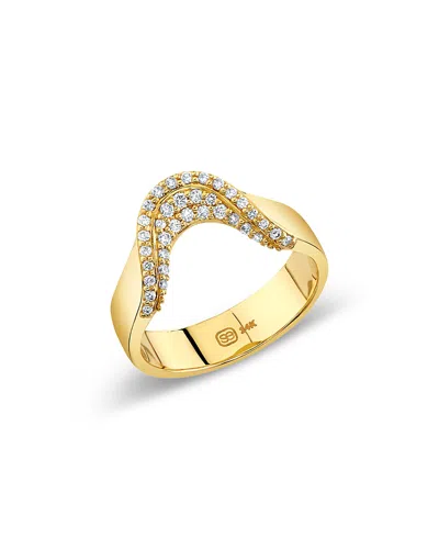 Sydney Evan 14k Yellow Gold Core Diamond Curve Ring