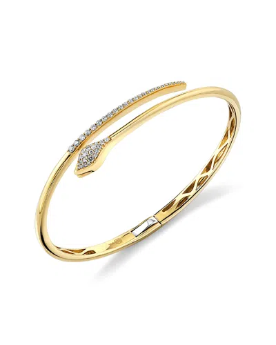 Sydney Evan 14k Yellow Gold Core Diamond Snake Bypass Bracelet