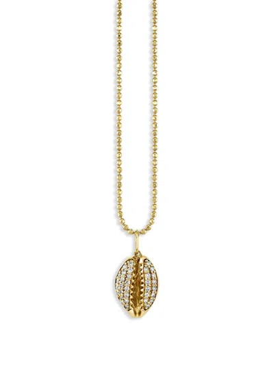 Sydney Evan 14k Yellow Gold Cowrie Shell Diamond Pendant Charm