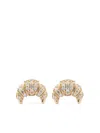 Sydney Evan 14kt Yellow Gold Small Croissant Diamond Stud Earrings In Gold